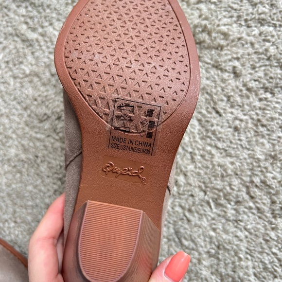 Qupid Taupe Over the Knee Boots - Picture 6 of 6